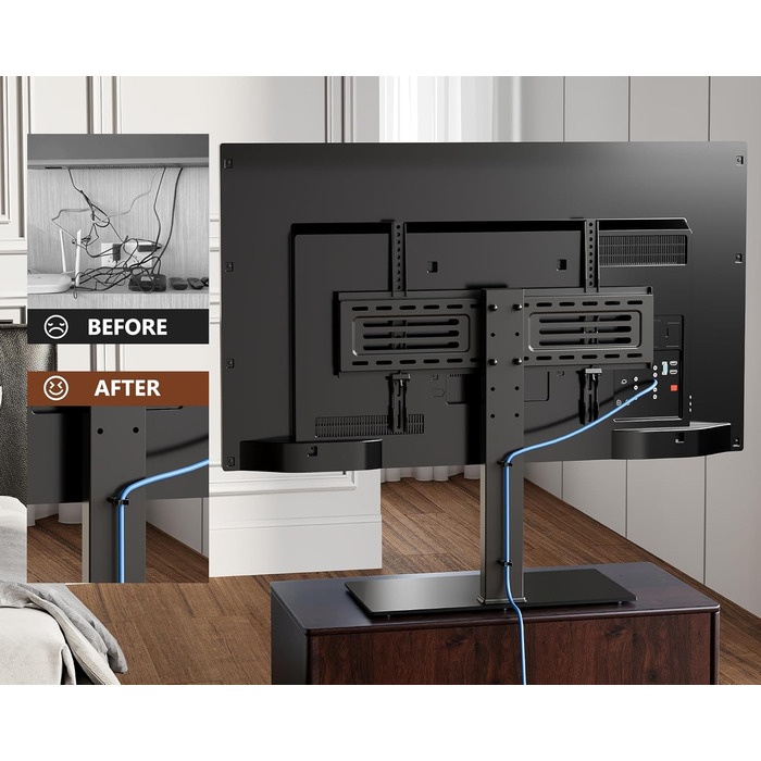 Підставка для телевізора FITUEYES 40-75'' (LCD/LED/OLED/Plasma), до 40 кг, регулювання висоти, VESA 600x400 мм, для плоских і вигнутих екранів