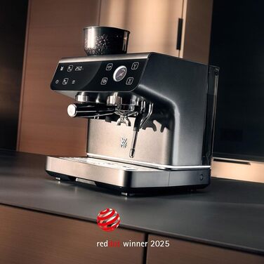 Напівавтоматична кавомашина WMF Espresso Pro з вбудованою кавомолкою, 15 бар, інтегрованими вагами та технологією Double-Thermoblock, колір стіле-сірий