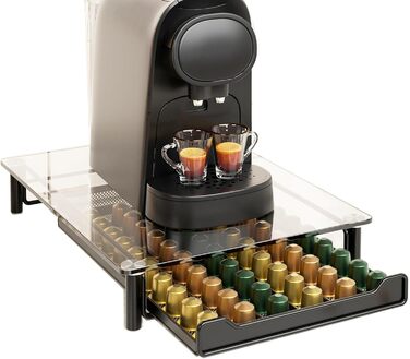 Організатор для капсул Nespresso Sevenline: тримач для 60 капсул, кришталеве скло, органайзер для кухні