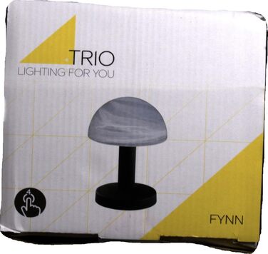 Настільна лампа Trio Fynn, сенсорна, 3 рівні яскравості, метал під іржу, скло біле, E14, 21 см
