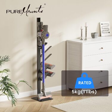 Підставка-стійка для пилососа PureMounts, сумісна з Dyson Gen5, V15, V12, V11, V10, V8, V7, V6, тримач аксесуарів, чорна