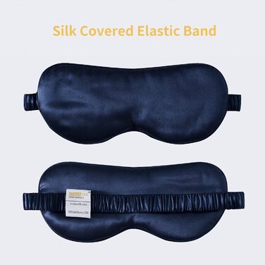 Шовкова маска для сну ZIMASILK з 100% натурального шовку (22 моме), екстра м'яка, темно-синя