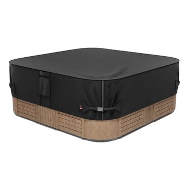 Водонепроникний чохол для гідромасажного jacuzzi/SPA iBirdie, квадратний 198x198 см, міцний захисний покрив 600D для зовнішнього використання, чорний