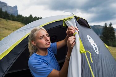 Намет Coleman Darwin 3 – легкий купольний кемпінговий намет для 2-4 осіб, водонепроникний, з пришитою підлогою, для туризму та походів, сірий