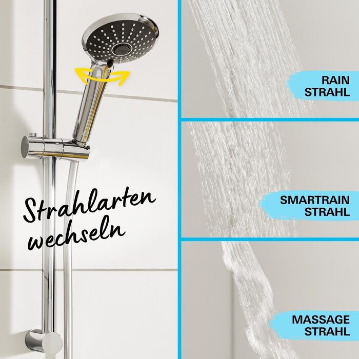 Душова лійка GROHE Vitalio Joy 110 з 3 режимами розпилення, системою Anti-Kalk, хромоване покриття, 27319000