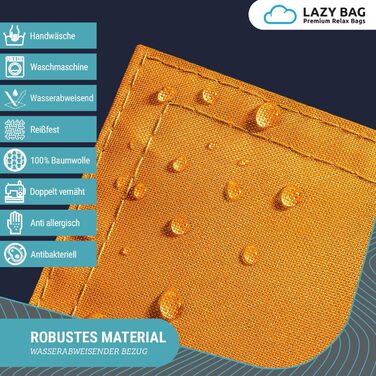 Великий крісло-мішок LAZY BAG XL 160x125 см, 300 л, універсальний для дітей і дорослих, ергономічний, німецький бренд, коричневий, для дому та вулиці, наповнювач EPS-перли