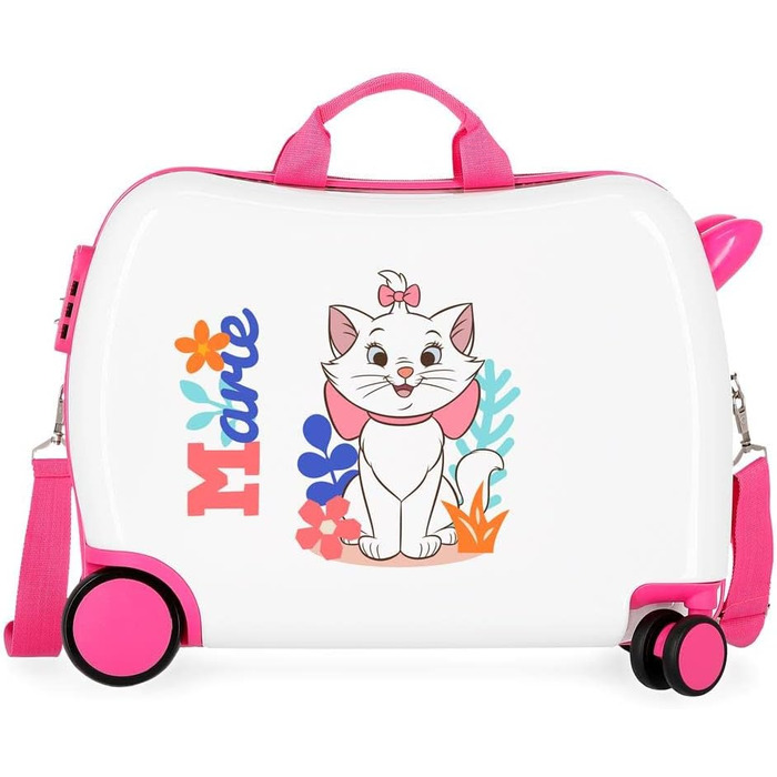 Дитяча валіза Disney Aristocats, біла, 50x39x20 см, жорсткий ABS, 34 л, 1,8 кг, 4 колеса