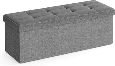 Складаний пуф SONGMICS з місцем для зберігання, 110×38×38 см, темно-сірий, до 300 кг, для вітальні, спальні, передпокою