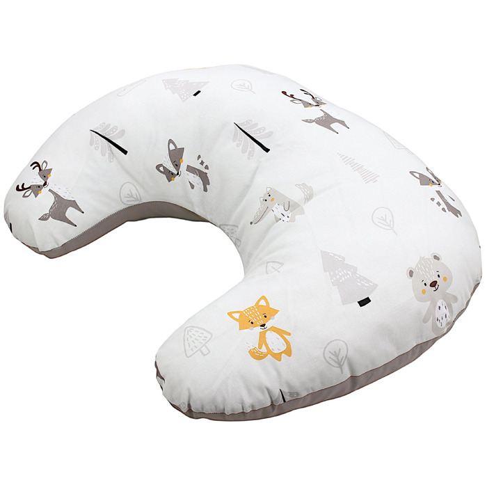 Подушка для годування TupTam Baby Stillkissen (Ліс/Лисичка/Оленя/Їжачок/Ведмедик/Бежева) з бавовняним чохлом