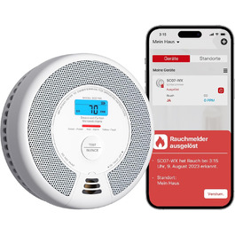 Датчик диму та CO X-Sense SC07-WX з Wi-Fi, з змінною батареєю, сумісний з додатком X-Sense Home Security, 1 шт.