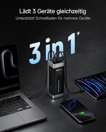 Power Bank CUKTECH 20: 25000mAh, 140W, PD3.1, 3 порти, Digital Display, USB-C для MacBook, Xiaomi, Galaxy, iPhone