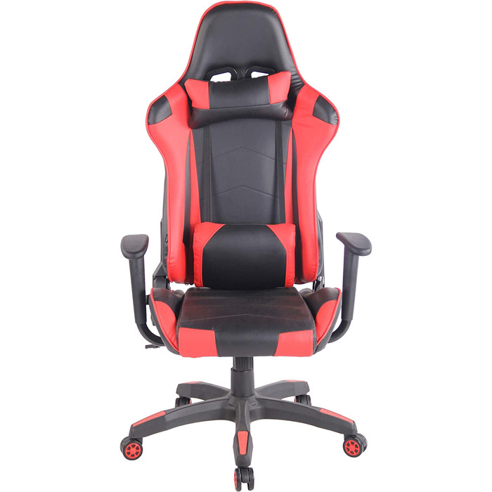 Ігрове крісло CLP Racing Miracle з екошкіри, регульоване, чорний/червоний