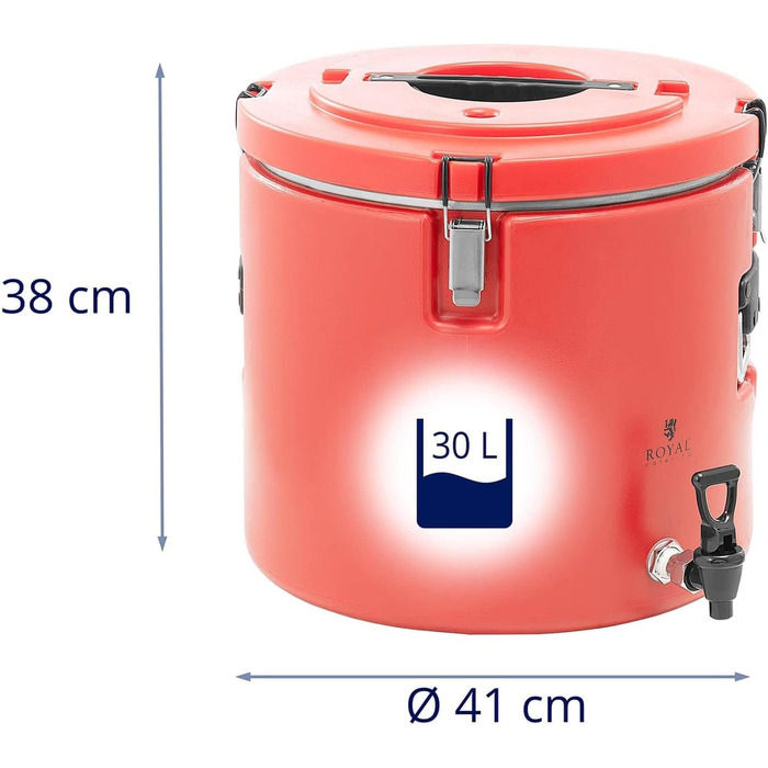 Термобак для їжі Royal Catering RC_TT_5, 30 л з краном, харчовий термоконтейнер