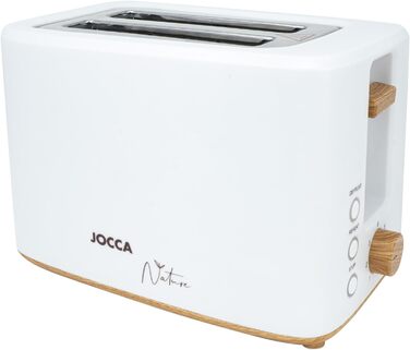 Тостер JOCCA Nature на 2 скибки, 7 режимів, функції розморожування, підігріву, відміни, широка щілина для хліба та випічки, білий