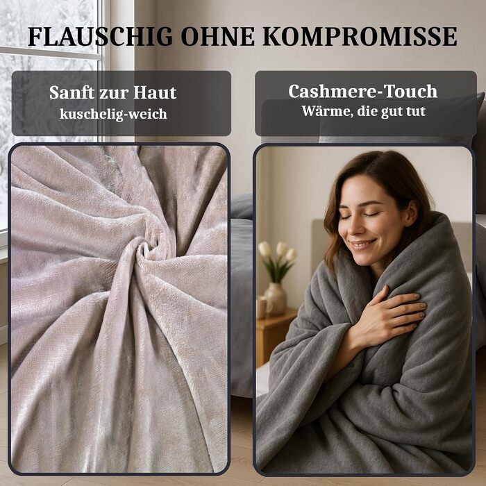 Зимовий комплект постільної білизни MALIKA з плюшу Nicky-Teddy Cashmere Coral Fleece, колір Taupe, 155x220 см