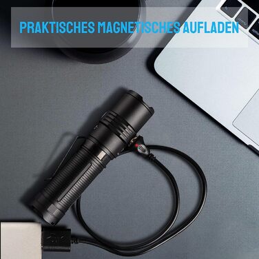 Ліхтарик TrustFire MC5 LED 3300 люменів, тактичний, ультраяскравий, IPX8 водонепроникний, акумуляторний, чорний