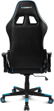 Ігрове крісло DRIFT DR175BUE, екошкіра, 2D-підлокітники, клас 4, обертове, чорний/синій