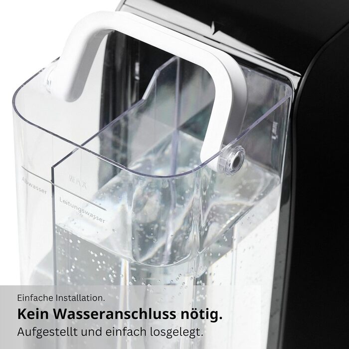 Система зворотного осмосу OsmoFresh Quella Life BLACK EDITION з 6 рівнями температури (15-100°C), мобільна, без підключення до водопроводу, 5-ступенева фільтрація, фільтр для питної води без солей
