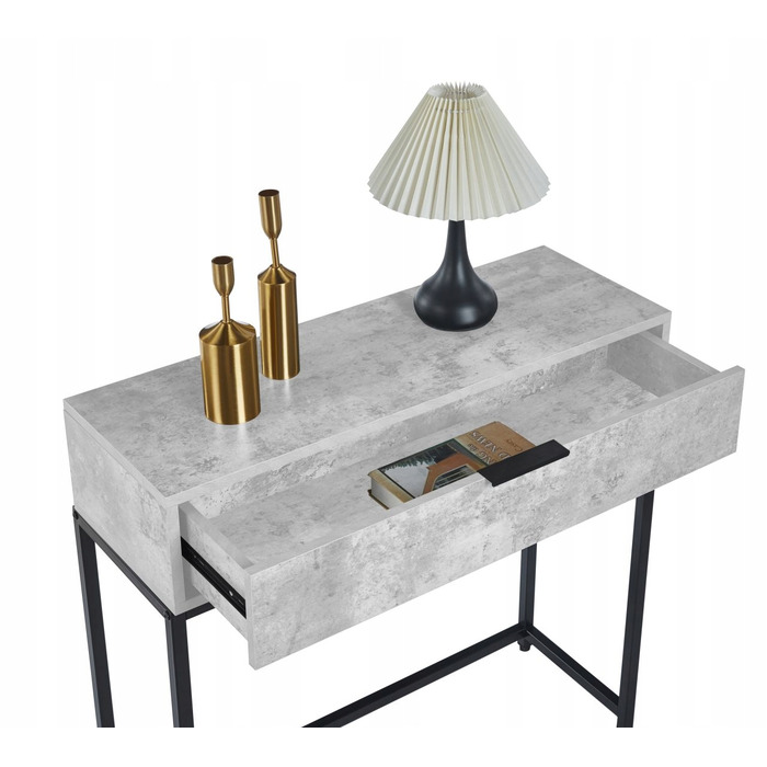 Консольний столик Furnitex, колір світлий бетон, матовий, 80 x 77 x 28 см