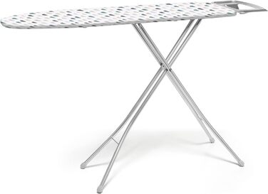 Гладильна дошка Rayen Basic, металева, регульована, 120x38 см, сірий з білим візерунком, підставка для праски