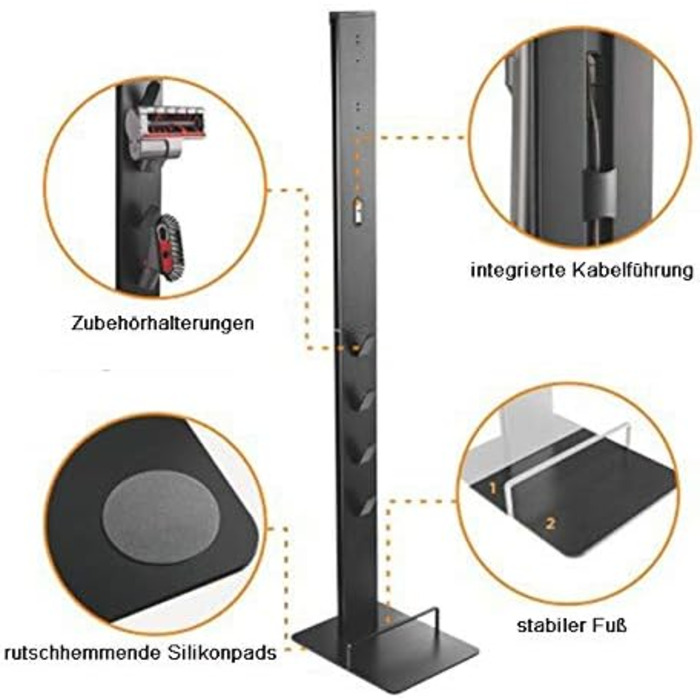 Підставка для пилососа Dyson HALTERUNGSPROFI алюмінієва, сумісна з Gen5, V15, V12, V11, V10, V8, V7 (DVC-SST-01)