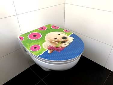 Дитяча кришка для унітазу ADOB Puppy з м'яким закриванням, знімна, дизайн цуценя