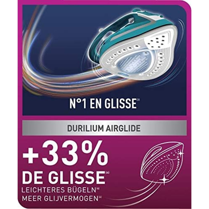 Парова праска Calor Easygliss Plus FV5719C0, 195 г/хв, бірюзова