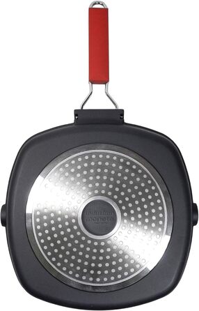 Сковорода-гриль Moneta Pro Grill 28x28 см з антипригарним покриттям, складаною ручкою, підходить для індукції