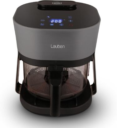 Аерофритюрниця Lauben Glass&Steam 4500BG зі скляним кошиком та функцією пари, 8 програм, 4.5л