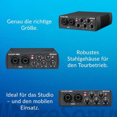 PreSonus AudioBox 96: USB аудіоінтерфейс для запису, стрімінгу, подкастингу + Studio One Artist, Ableton Live Lite (Чорний)