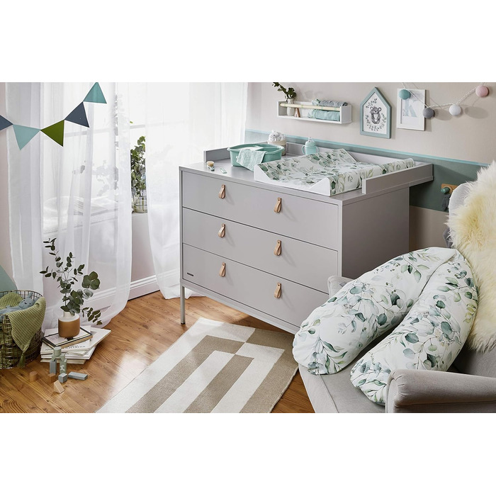 Гіпоалергенна подушка для годування та сну Rotho Babydesign Multi 190x35 см, безшумна, для вагітних і мам, машинне прання, дизайн Natural Leaves