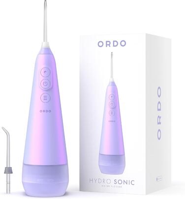 Іригатор Ordo Munddusche: бездротовий, 3 режими, портативний, водонепроникний (IPX7), рекомендований стоматологами, колір Perlviolett