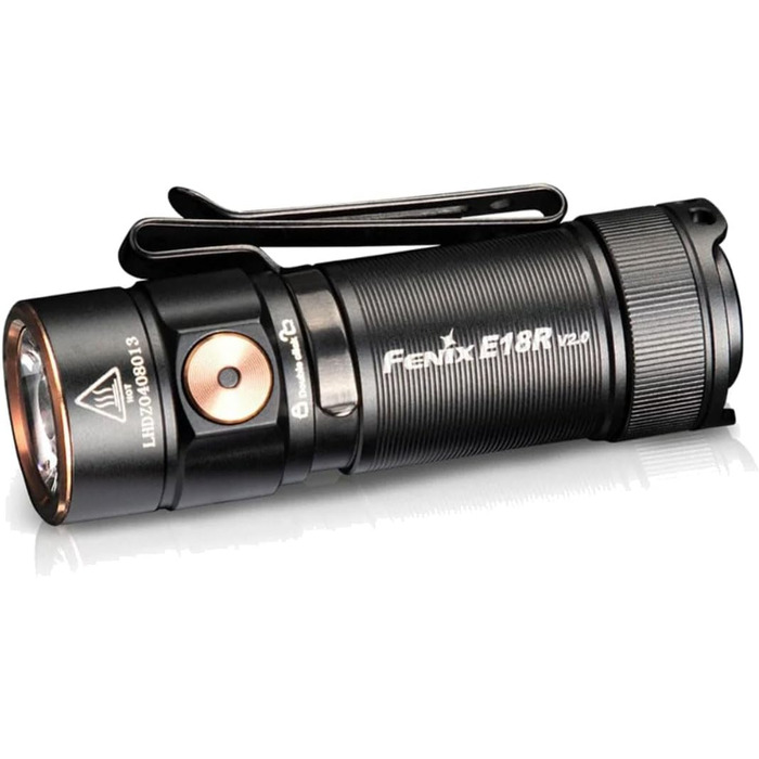 Ліхтарик Fenix E18R v2.0 USB-C, 1200 люмен, компактний EDC, чорний, висока потужність