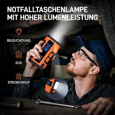 Powerbank для авто Starthilfe 7000A-JDMCAR: пускова станція, LCD екран, LED ліхтарик