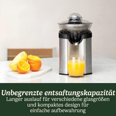 Електрична цитрусова соковижималка Cuisinart з нержавіючої сталі, компактна, для апельсинів, лимонів, лаймів, грейпфрутів, без крапель, підходить для посудомийки