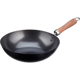 Wecook! Карбоновий вок 24 см з антипригарним титановим покриттям Quantanium, екологічний, без PFOA, для індукції, газу та всіх плит, з ручкою під дерево