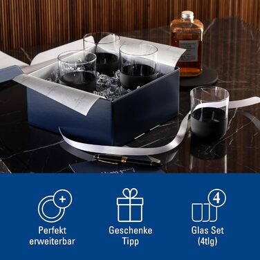 Набір келихів Villeroy & Boch Manufacture Rock (4 шт, 300 мл) - келих для лонгдрінку, коктейлю, каїпіріньї, мохіто, ручна робота, кришталь