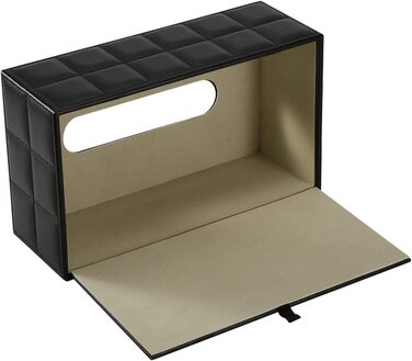 KINGFOM коробка для серветок із PU шкіри, чорна, для офісу, авто, дому