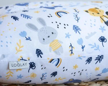 Подушка для вагітних LOOLAY - подушка для годування - подушка для сну на боці, 100% бавовна, знімний чохол, подушка для вагітних (сіра, з малюнком лісових тварин) (190 см)