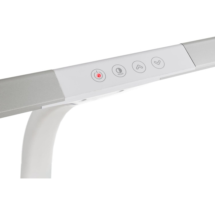 FeinTech LTL00320E Велика LED настільна лампа 80 см, димована, з прищіпкою, біло-срібляста