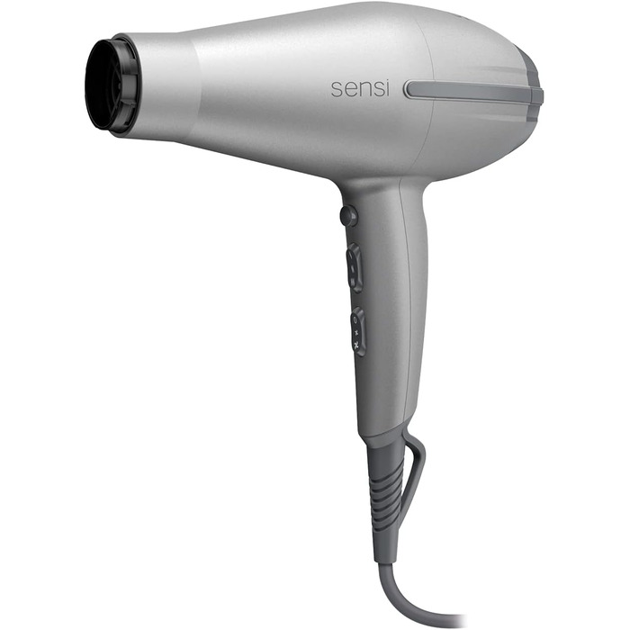Фен професійний Gama Italy Tempo 5D Sensi - 2200 Вт, 5D Ultra Ozone Ion Protect, сріблястий/чорний