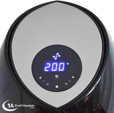 Фритюрниця з гарячим повітрям ECO-AIR-PROFI DC-1400W, чорна, цифрове сенсорне управління, без масла, для здорового смаження, міні духовка, гриль, таймер