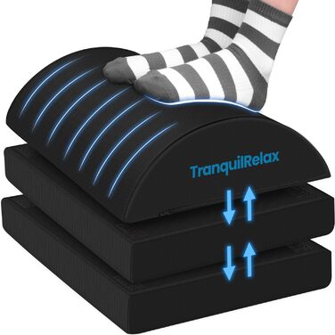Підставка для ніг під стіл робоча та ігрова, чорна, розмір L
