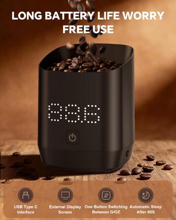 Ваги для кави цифровi Kaffee Waage для еспресо та пуровер, з таймером, аксесуар для бариста, мінімалістичний дизайн (чорні)