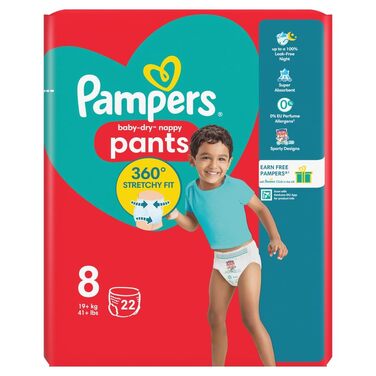 Підгузки-трусики Pampers Baby-Dry, розмір 8 (19кг+), 22 шт