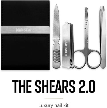 MANSCAPED™ The Tool Box 4.0 Набір для чоловічого догляду: електричний тример для тіла Lawn Mower™ 4.0, тример для носа і вух Weed Whacker™ 2.0, бритва Plow™ 2.0, манікюрний набір Shears™ (4 предмети), косметичка Shed™