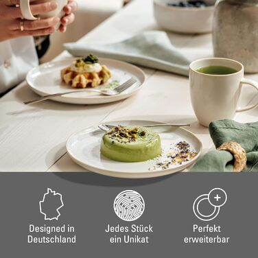 Сніданковий набір Villeroy & Boch Crafted Cotton, 6 предметів, білий, преміум порцеляна, мікрохвильова піч, посудомийка, стиль кераміки