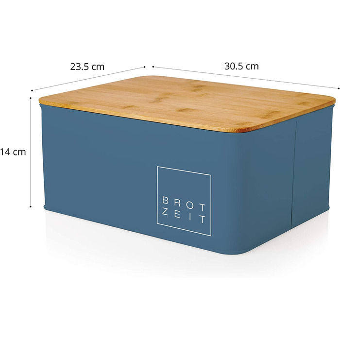 Хлібниця Lumaland Cuisine металева з бамбуковою кришкою 30,5x23,5x14 см, 2в1 контейнер для хліба та дошка для нарізання, світло-сіра