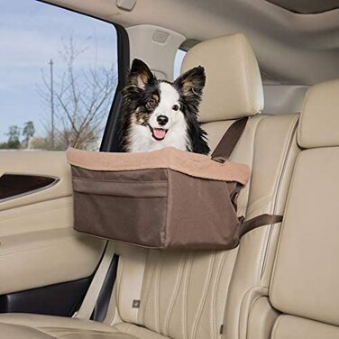 Автокрісло для собак PetSafe Happy Ride, сидіння-підставка для авто, пікапів і SUV, для домашніх тварин до 8 кг, розмір S, коричневе
