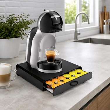 Органайзер для кавових капсул Exzact для Dolce Gusto, підставка під кавомашину 2-в-1, ємність 40 капсул, матова поверхня